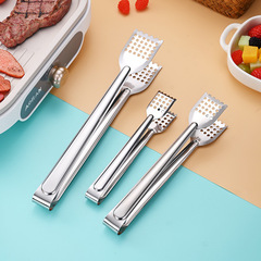 Stainless steel food tongs kitchen barbecue grilling steak household anti-scald bread food thickened commercial serving tongs