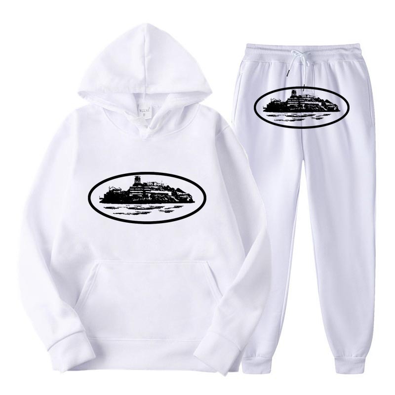 Europa y América Clint419 diablo prisión patrón de impresión de los hombres y las mujeres mismo suéter más traje de terciopelo al por mayor suelta nueva