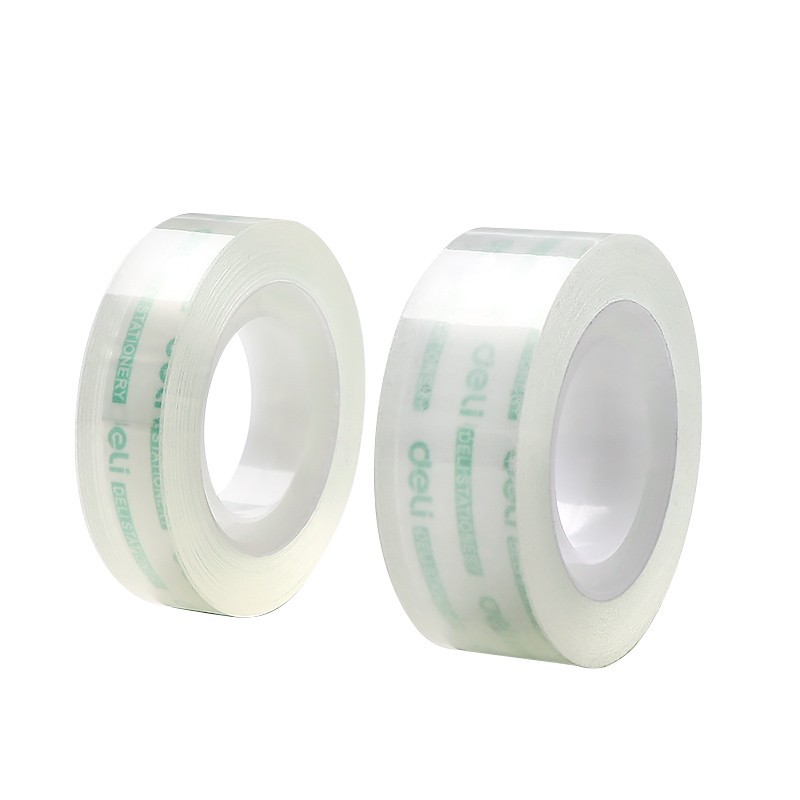 Deli Transparent Tape Small Roll Adhesive Strip Student Use 12mm Fine Strong High Viscosity Cutter Office Small Size Wholesale 