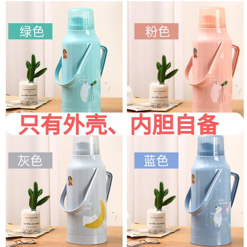 Capacious thermos for elementary school students for home use, glass liner