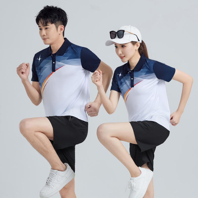 2024 nuevo deporte ocio rápido secado camiseta de verano hombre y mujer manga corta conjunto de ropa de correr transpirable logotipo imprimible al por mayor