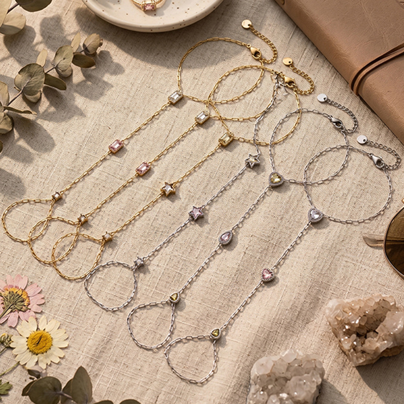Tina Europa y los Estados Unidos acero inoxidable transfronterizo francés color Bao amor anillo de estrellas pulsera de diamantes de lujo ligera pulsera de diamantes de color