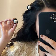 复古珍珠侧边鲨鱼夹女前额碎发抓夹公主头小号发饰刘海夹子头夹