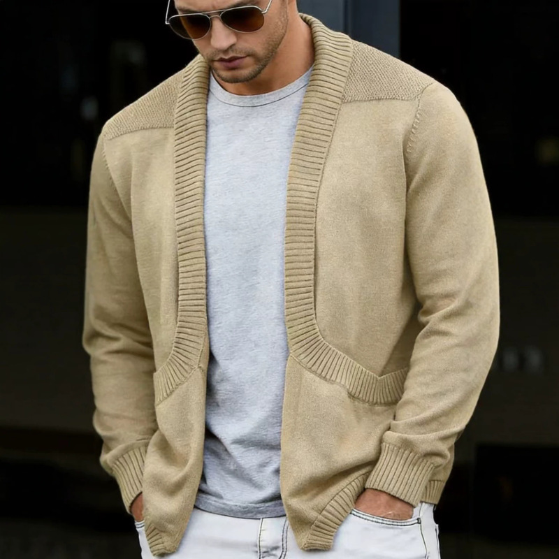 European and American Style Men's Cardigan Sweater, Popular on Amazon, Spring and Autumn Casual Shawl Collar Knit Jacket