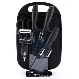 麦秸杆刀具套装不锈钢套七件套刀家用套刀新款厨房套刀礼品套刀