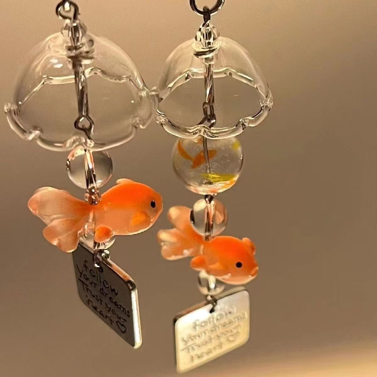Explosions Goldfish Dream Hand-made Beaded Pendant Ins Wind Small Fish Wind Chimes Mobile Phone Chain ccd Bag Color Beaded Pendant