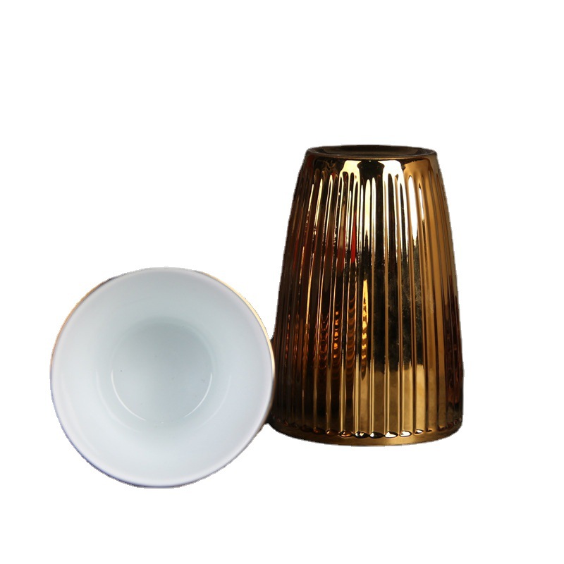 Taza de café de cerámica de oro taza de sopa taza de leche sin mango