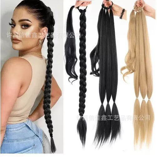 新假发马尾女缠绕式接发马尾辫合成假发辫拳击马尾辫现货外贸新品
