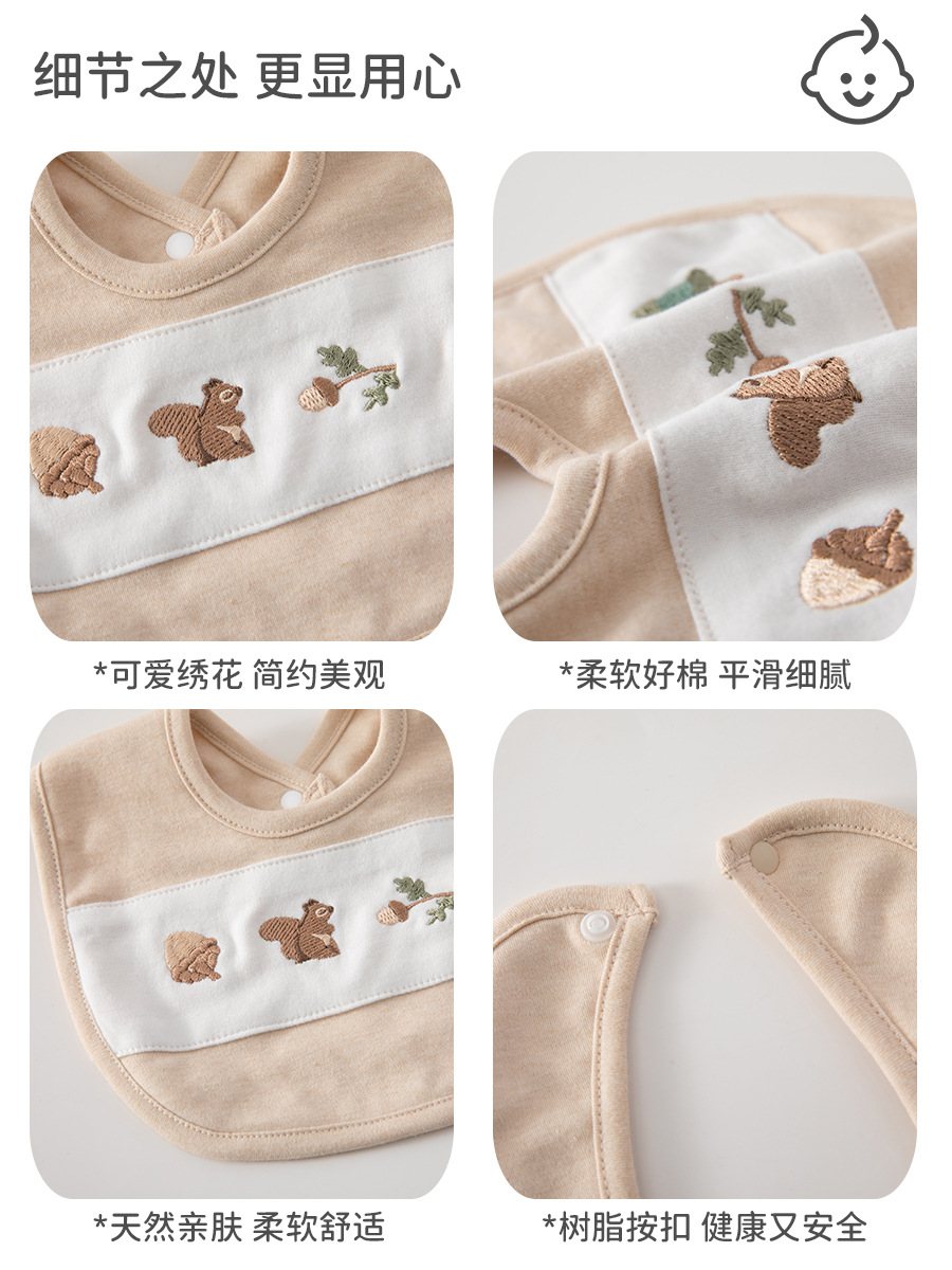 Otoño y invierno: buñuelo de bebés tipo A toallas de saliva de algodón de doble capa, toallas de absorción de leche para bebés, buñuelo rojo para bebés