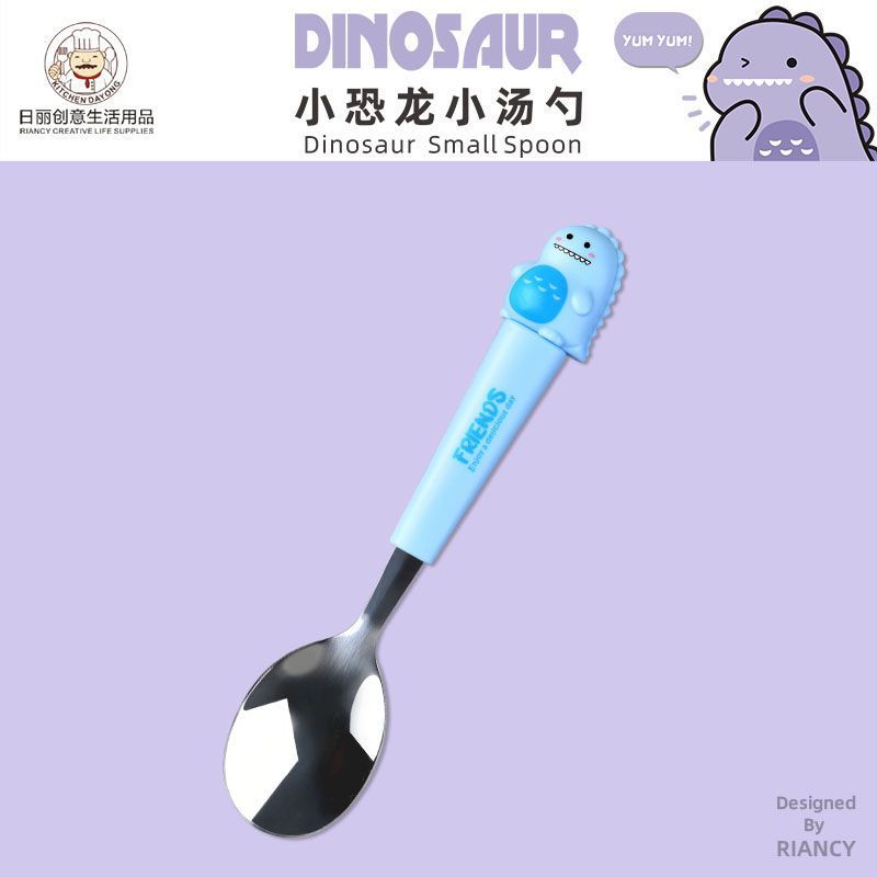 Animal encantador portátil para llevar estudiantes cucharas de comidas dormitorios escolares cucharas de cubierta de cubierta set