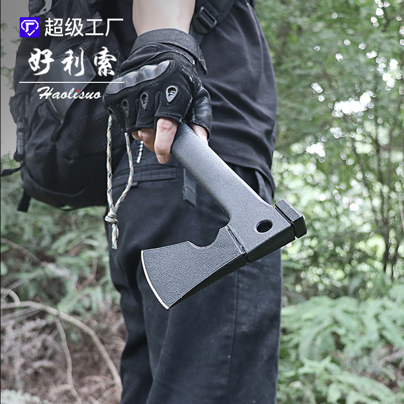 Multifuncional táctico hacha cuchillo de autodefensa hacha al aire libre de corte de montaña hacha de mano sierra de banda camping ingeniero hacha Sierra