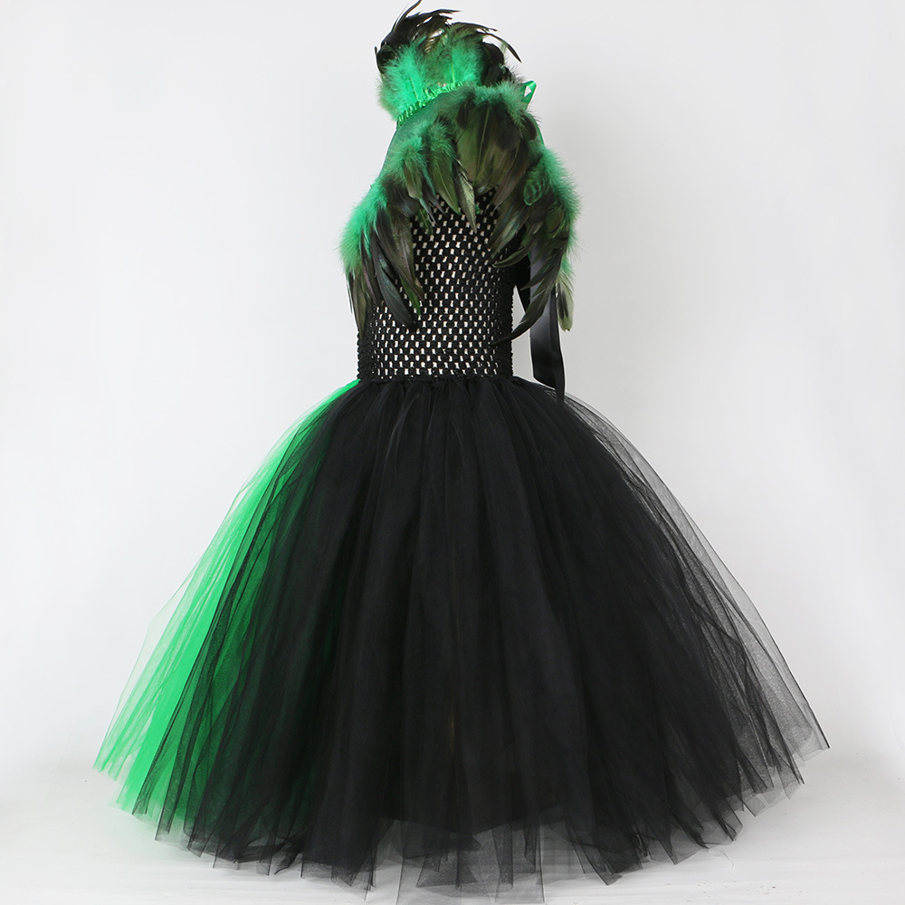 Ropa para niños Ropa para niños Falda de bruja Disfraz de Halloween para niños Vestido de falda de tul de malla para niña Sleeping Curse_voghion.com