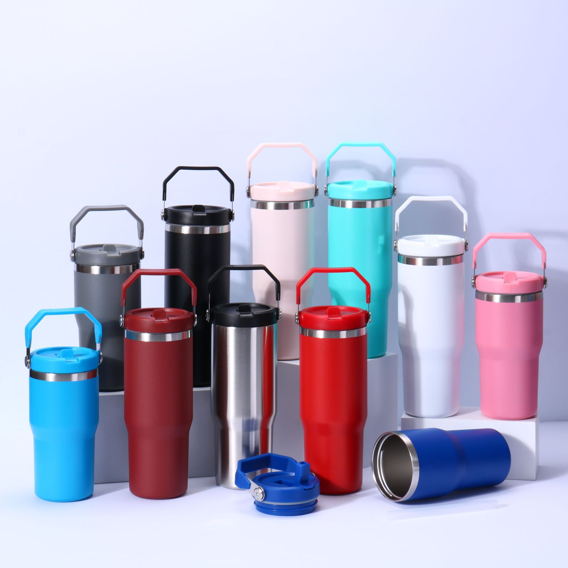 Transfronterizo 30oz taza de automóvil portátil de gran capacidad de acero inoxidable espesado taza de aislamiento de vacío de doble capa de taza de agua de paja