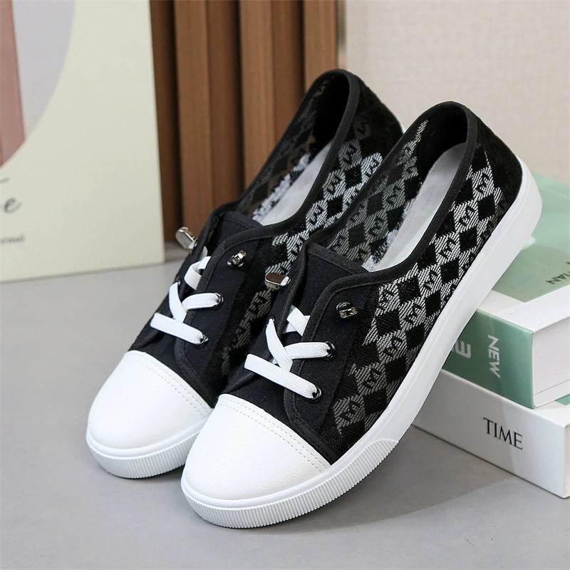 Женские сетчатые кроссовки больших размеров, новинка весна-лето 2026, традиционные пекинские тканевые туфли, дышащие кроссовки для студентов, повседневные белые туфли.