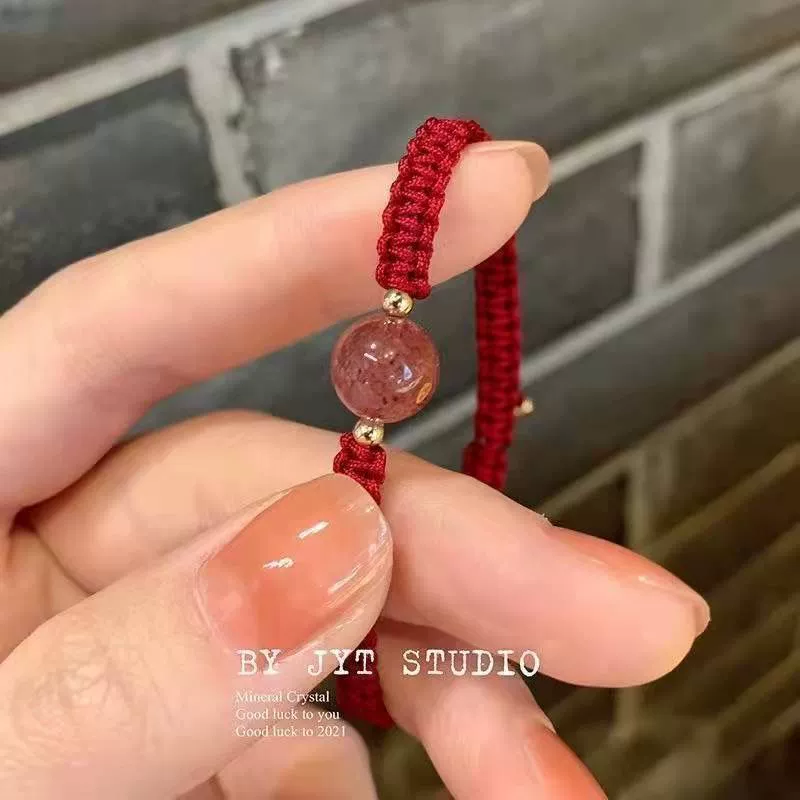 One bead bracelet, beads, red woven crystal bracelet handmade for beloved, new collection