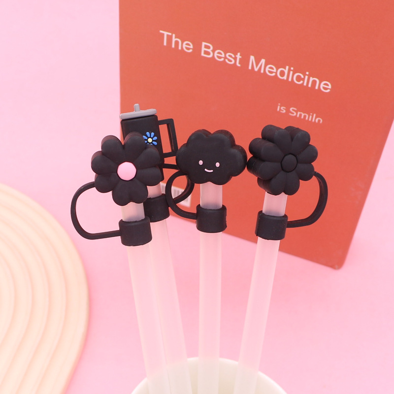 Transfronterizos de gran calibre 10mm tapa de paja serie negra estereoscópica tapón de polvo de paja stanley manga de paja stock