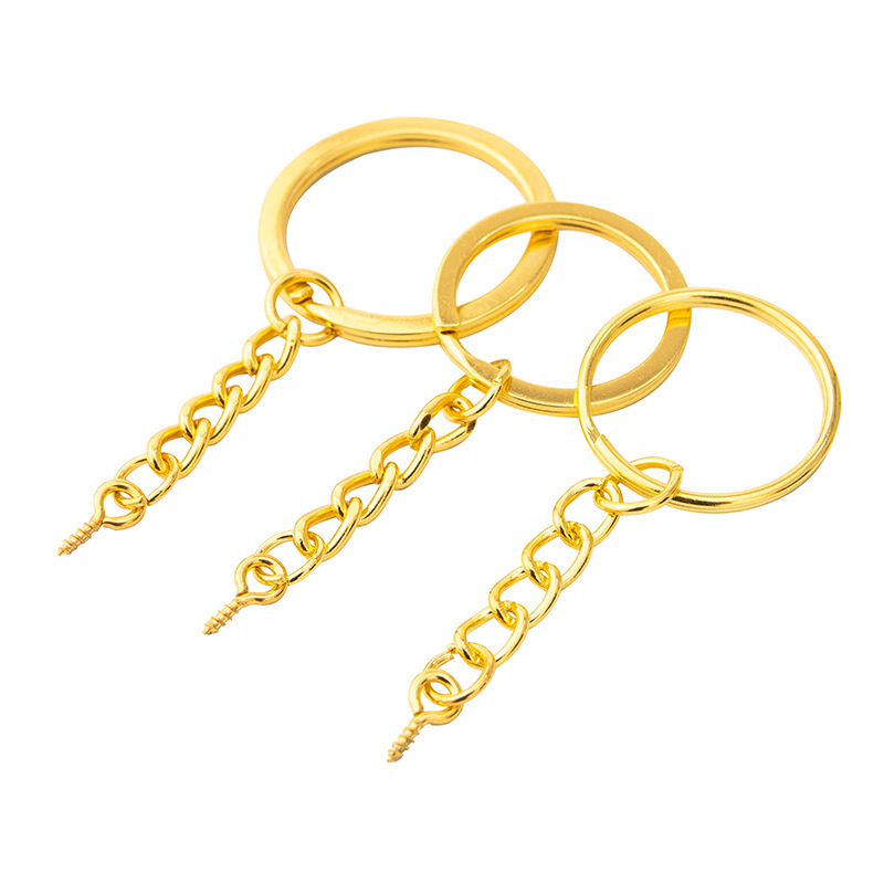 金メッキキーホルダーキーリングチェーン付き羊の目DIYバッグジュエリーメタルアクセサリーキーチェーンペンダント|undefined
