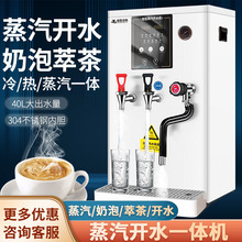 蒸汽奶泡机开水机商用双头冷热通用奶茶店设备全自动电加热蒸汽机