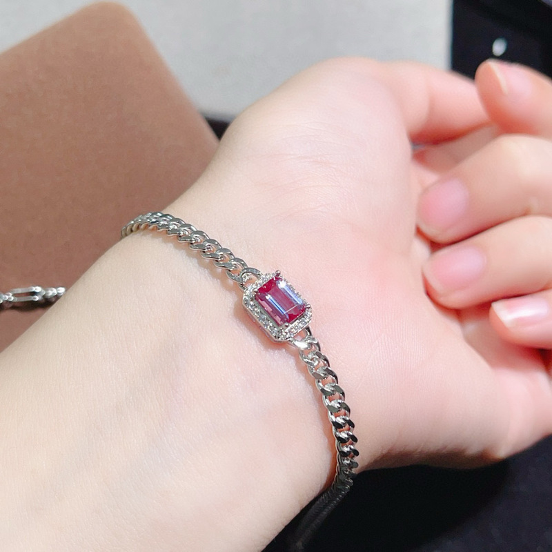 New European and American Color-changing Stone Bracelet Women's Silver Plated Real Gold High Color-retaining Niche All-match Alexander Color-changing Stone Bracelet