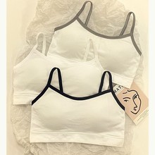 少女抹胸发育期美背吊带背心初中高中内衣无钢圈运动防震棉质文胸