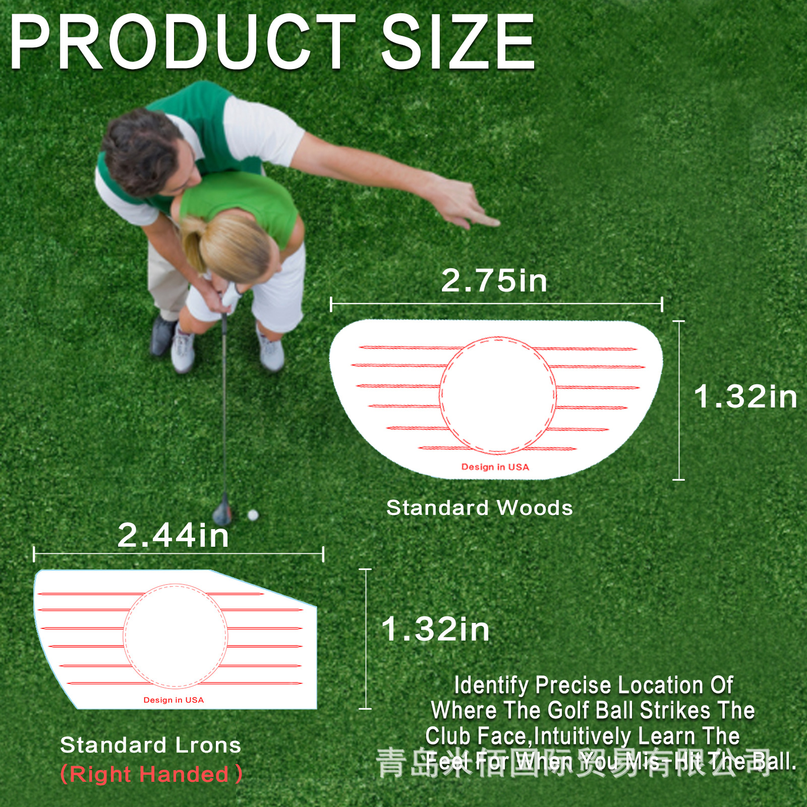 Pegatina de golpe de golf, palo, marca de bola, prueba, barra de madera auxiliar, barra de hierro, detección de posición de golpe, suministros para el ejercicio