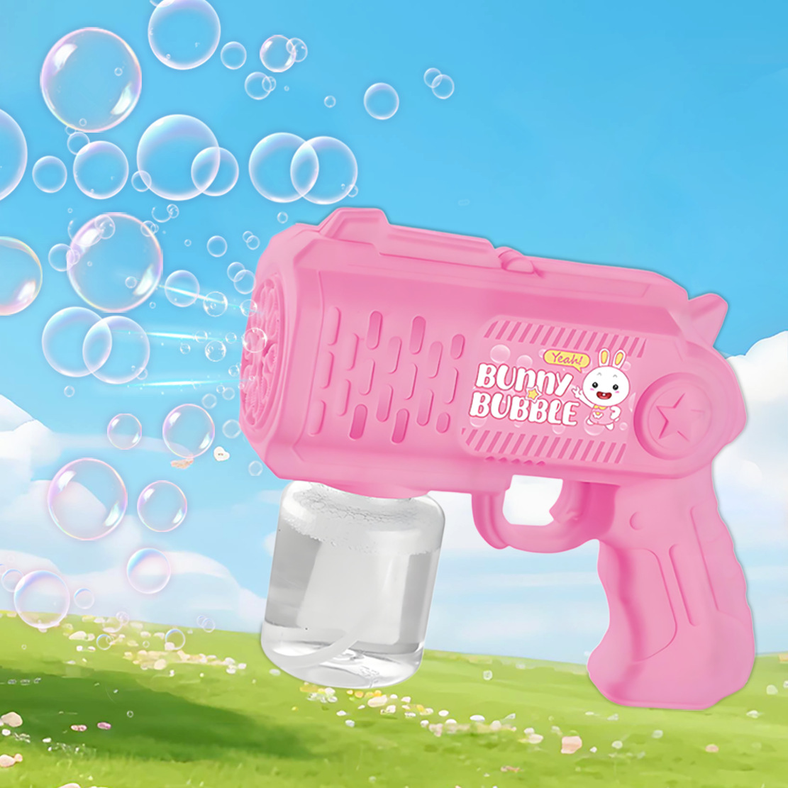 Máquina de burbujas de celebridades de Internet, máquina de burbujas automática de mano para niños, pistola de burbujas eléctrica de 32 agujeros, puesto de parque, juguetes al por mayor