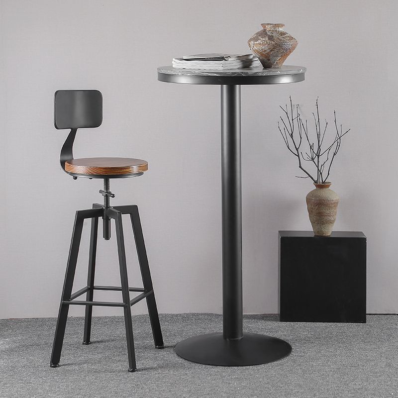 Nordic Wrought Iron Bar Chair Style Rotating Bar Stool Home Lift Bar Chair Solid Wood High Chair Backrest Stool