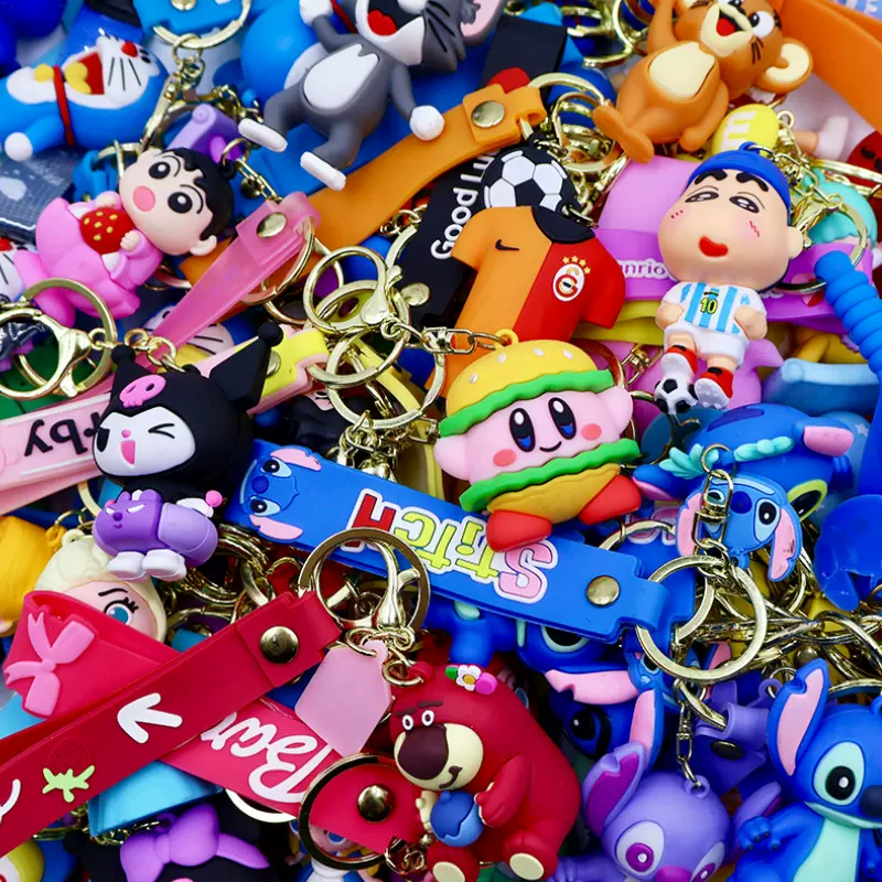 厂家混批卡通公仔钥匙扣加厚滴胶材质可拆卸书包挂件高级感小礼物