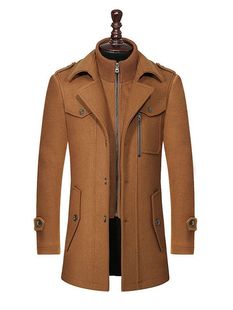 Демисезонное шерстяное пальто, длинная шерстяная куртка, увеличенная толщина, средней длины