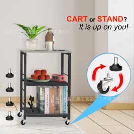 跨境小推车置物架家用多功能落地厨房移动零食架收纳书房置物