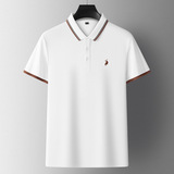 Шелковая хлопковая футболка с коротким рукавом, летняя тонкая элитная футболка polo для отдыха