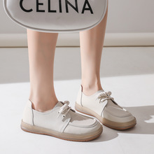 小红人平底单鞋女2025年新款夏季薄款软底百搭气质真皮低跟小皮鞋