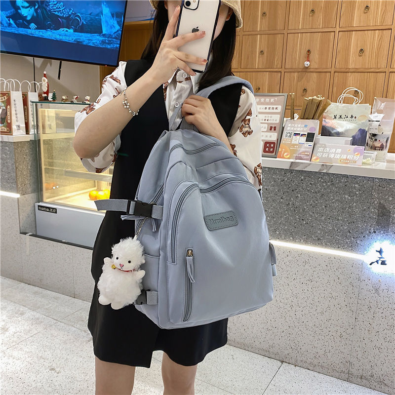 girl student Backpack schoolbag ins Wind and Han version of Harajuku ulzzang Versatile Senior high school student college student knapsack