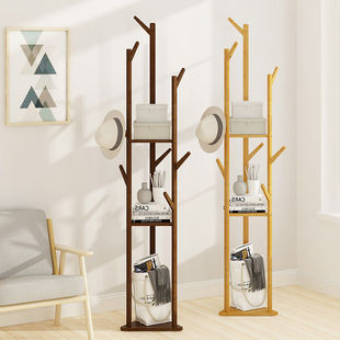 Hanger Solid Wood Floor Bedroom Household Hanger Corner Simple Storage Rack Multi-functional Clothes Rack Coat Rack