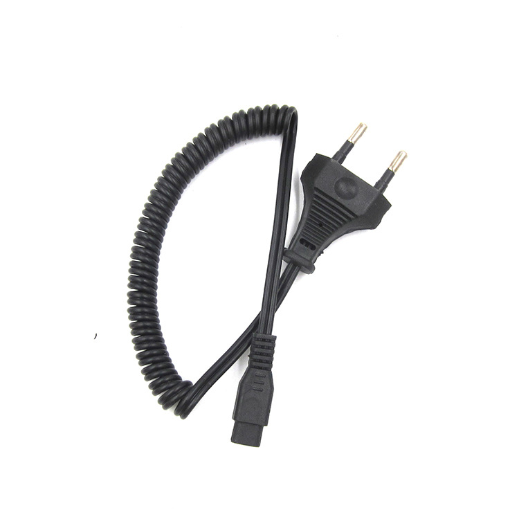 Enchufe estándar nacional máquina de afeitar cable de carga Dispositivo de bola de lana estándar europeo 8 ocho cola enchufe Cable de resorte 10mm