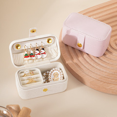 Mini jewelry box, portable for travel, simple accessory jewelry box, earring ring lipstick storage box, cross-border