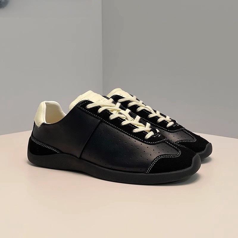 Spot Cowhide Version ~ Retro Color-Blocked Thick-Soled Ballet Training Shoes for Women, Autumn Round-Toe Sports Style Outdoor Casual Shoes