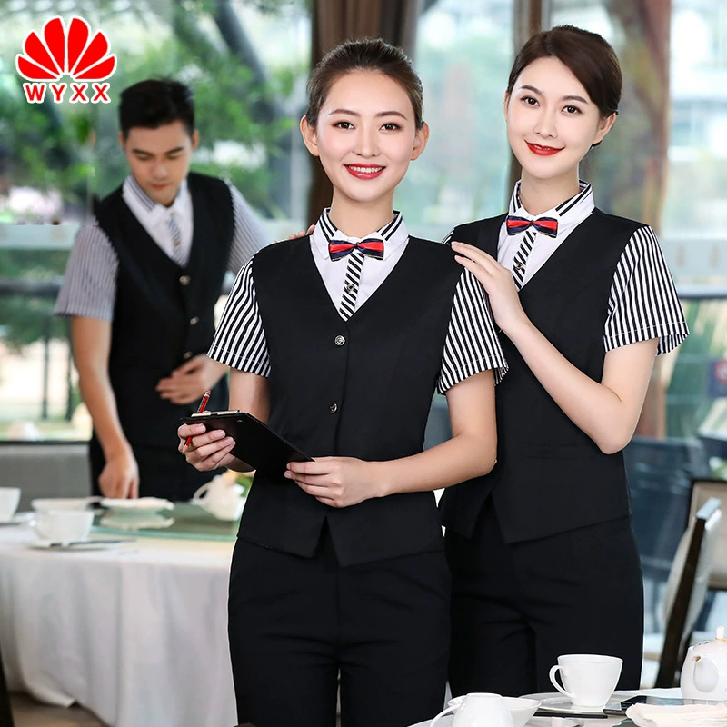 Комбинезоны для кейтеринга с длинными рукавами официантка модный высококлассный бар осень и зима КТВ отель кассовый аппарат инструменты для западного ресторана