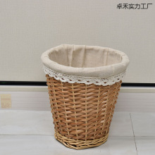 柳瑞轩柳藤编无盖垃圾篓垃圾桶废纸娄杂物收纳篮装饰篮创意随之行