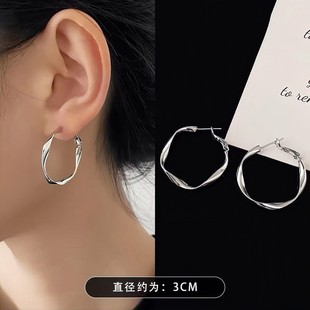 Big Ear Ring Earrings Women's 2023 New Trendy Niche Design High-end Light Luxury Circle Earrings 2024 Explosions