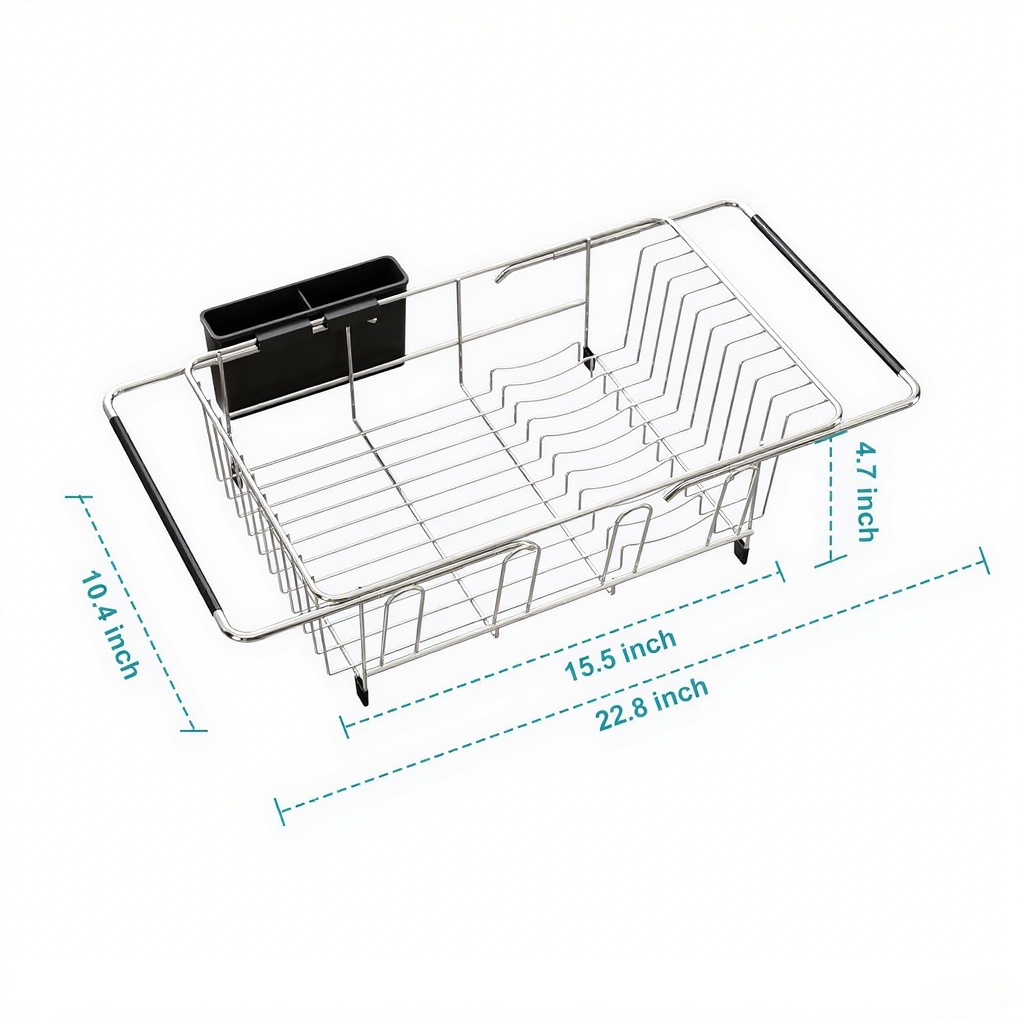 Rejilla de cocina de comercio exterior Rejilla de drenaje Rejilla de almacenamiento Encimera de vajilla Rejilla de vajilla con portavasos Rejilla de vajilla transfronteriza