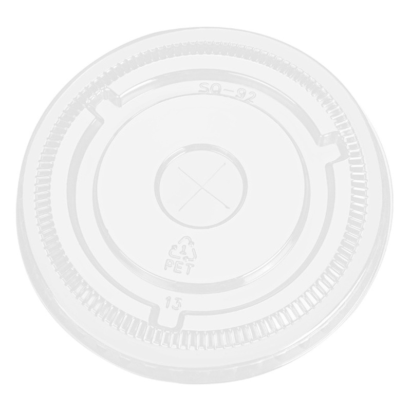 90/92/93/95/98 caliber disposable flat cover milk tea drink coffee cup lid transparent pet plastic flat cover