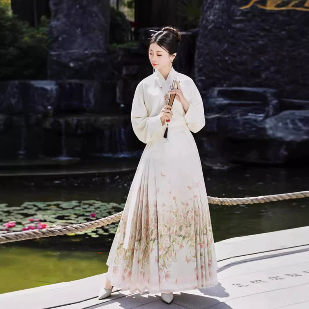 Женская юбка с конским лицом Новый национальный стиль [Тюльпан] Макияж с цветочной юбкой с конским лапшой