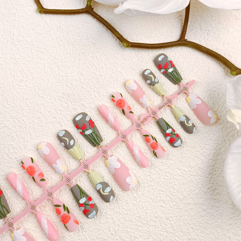 Relieve tridimensional decodificación 30 piezas de uñas para vestir uñas para vestir uñas
