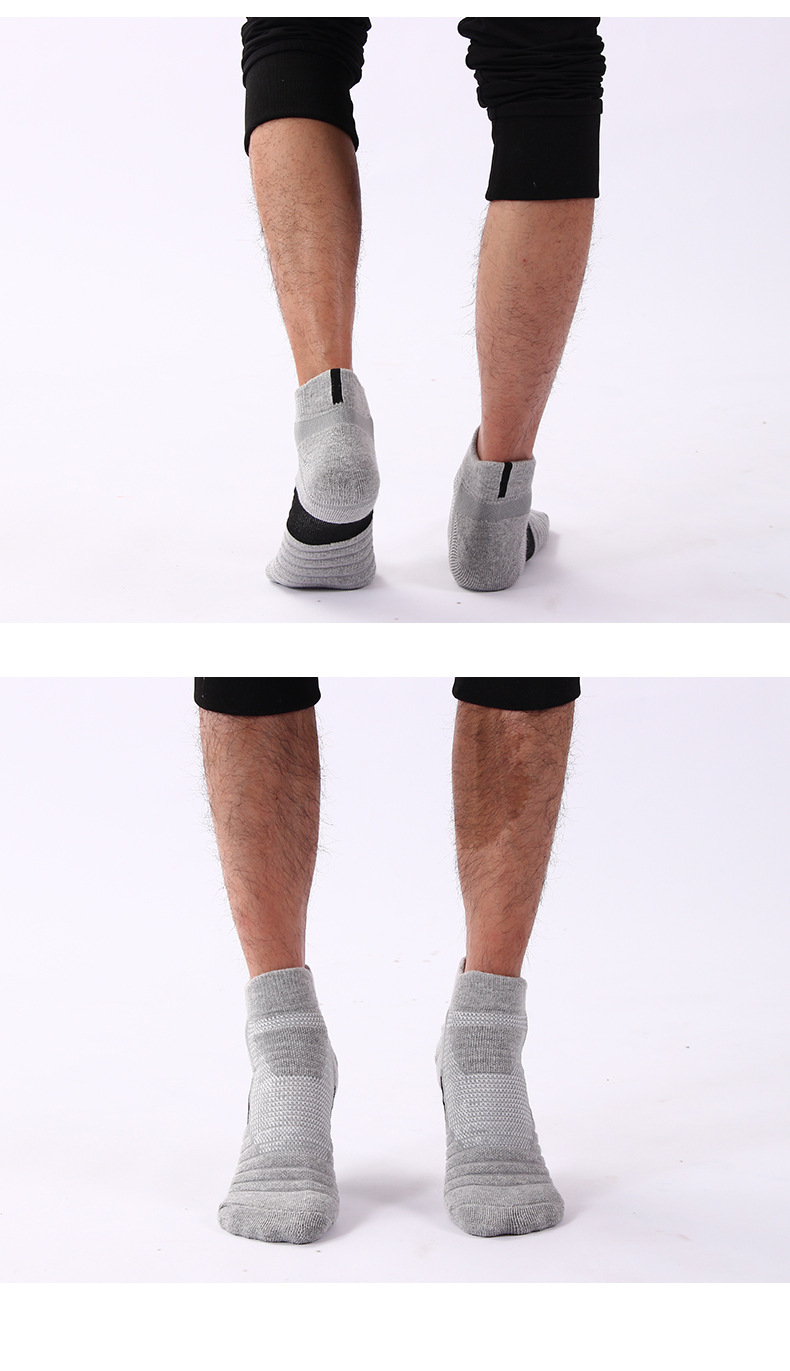 Professional sports socks men's short medium tube autumn and winter towel bottom thickened shock absorption and non-slip running basketball socks_voghion.com