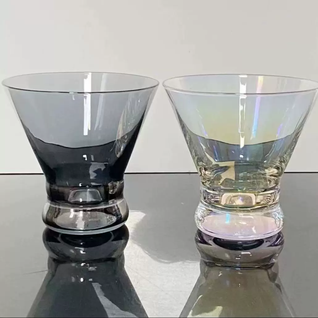 水晶玻璃无脚鸡尾酒杯甜酒杯马提尼冰激凌碗制作激光logo七彩电镀