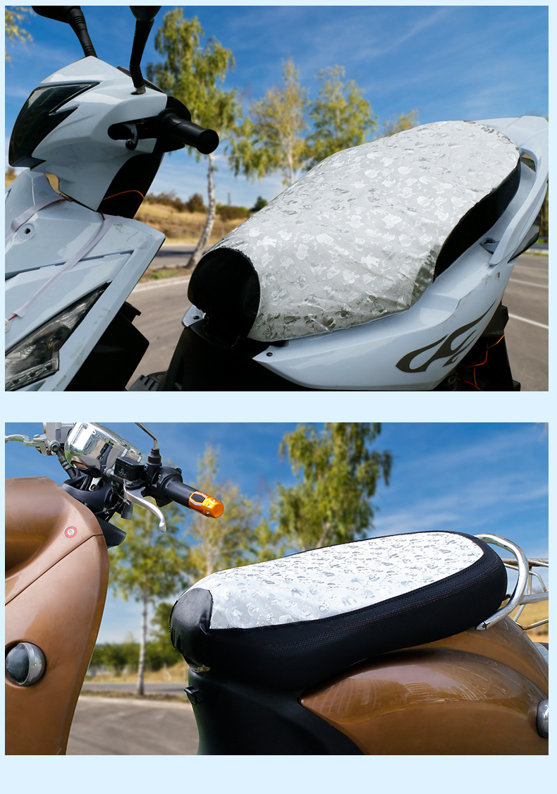 Electric Battery Car Cushion Cover Waterproof Sunscreen Pedal Motorcycle Cushion Stretch Leather Leather Cover All Seasons Universal