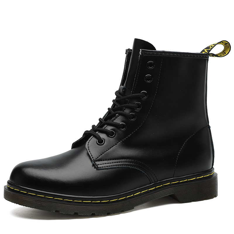 High-top 1460 Martin Boots Women's Classic Hard Leather Beaded Ankle Boots Unisex Glow Leather Boots Round Toe Boots