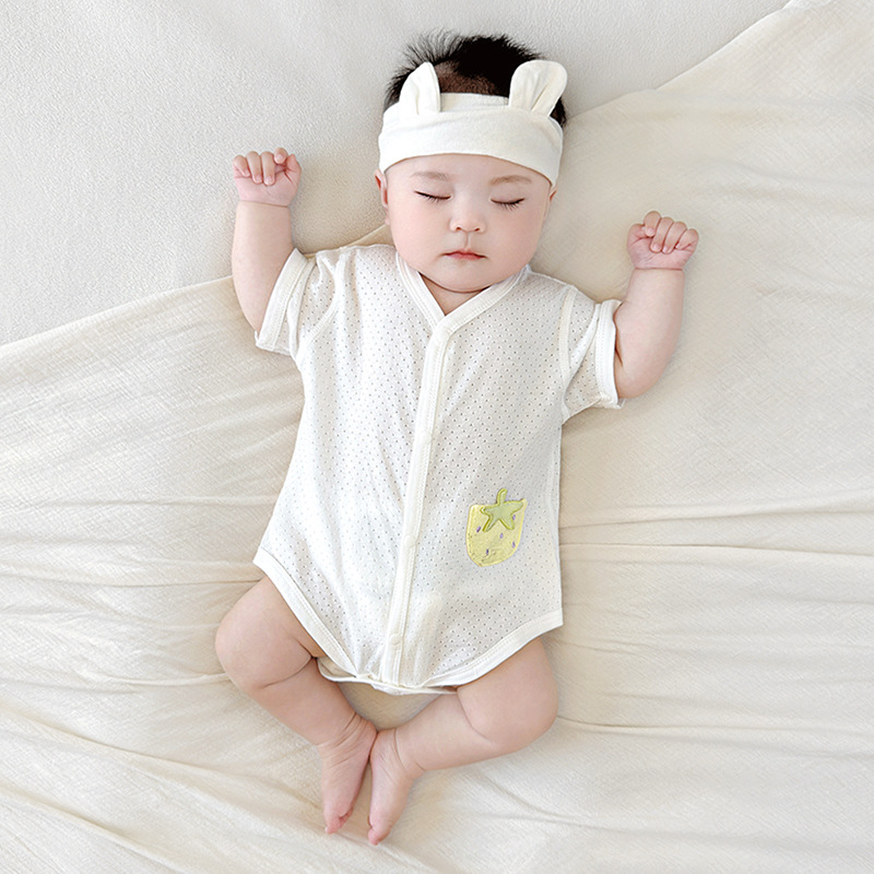 Ropa de verano para bebé recién nacido, unisex, delgada, pijama de manga corta, mono triangular, body para bebé image 8