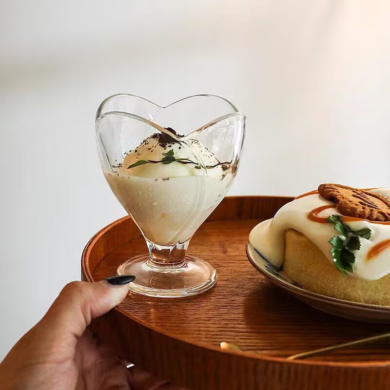 Inswind taza de helado Tulip taza de helado pétalos taza de helado postre taza de yogur taza de vidrio pudín taza